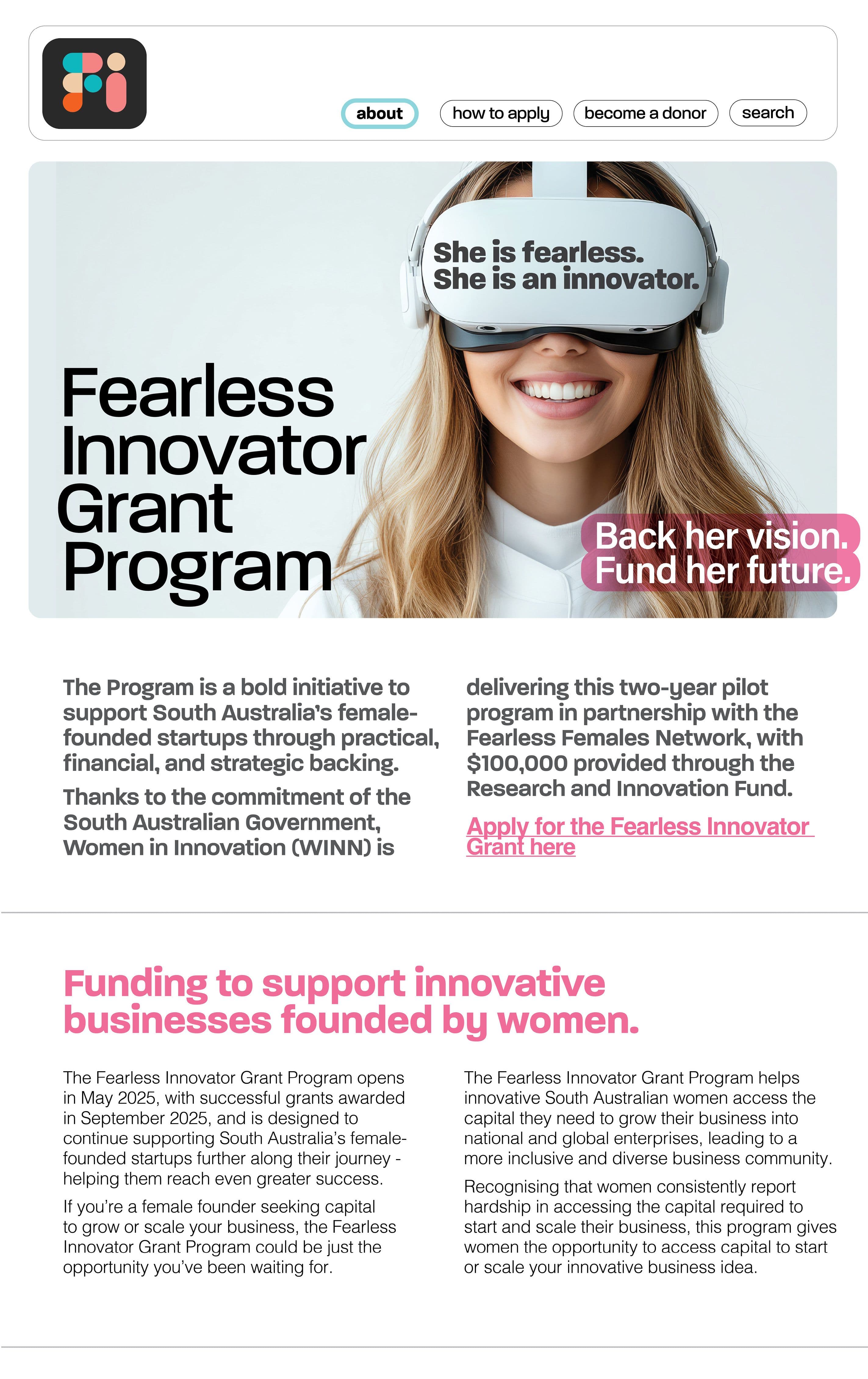 Fearless Innovators Website
